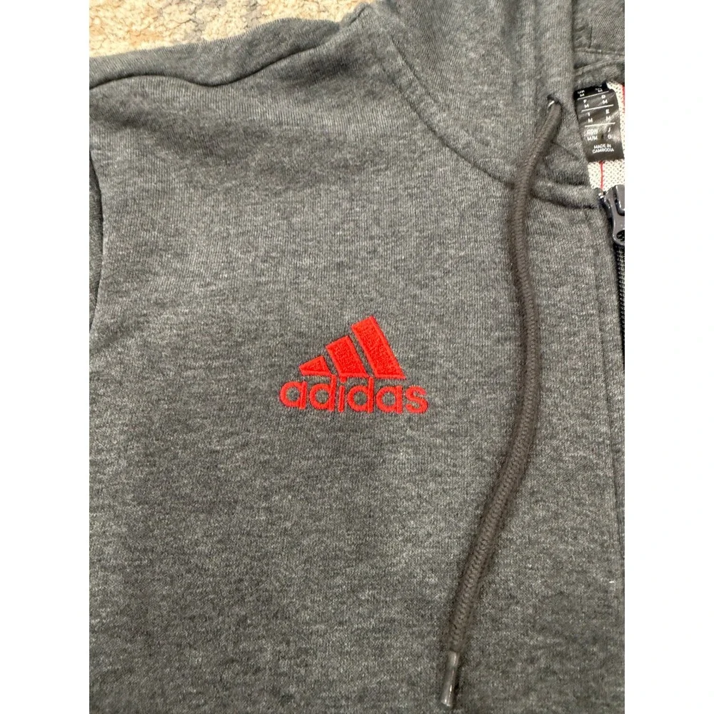 Adidas Arsenal FC Full Zip‎ Hoodie Mens Medium Charcoal Grey Soccer Fan